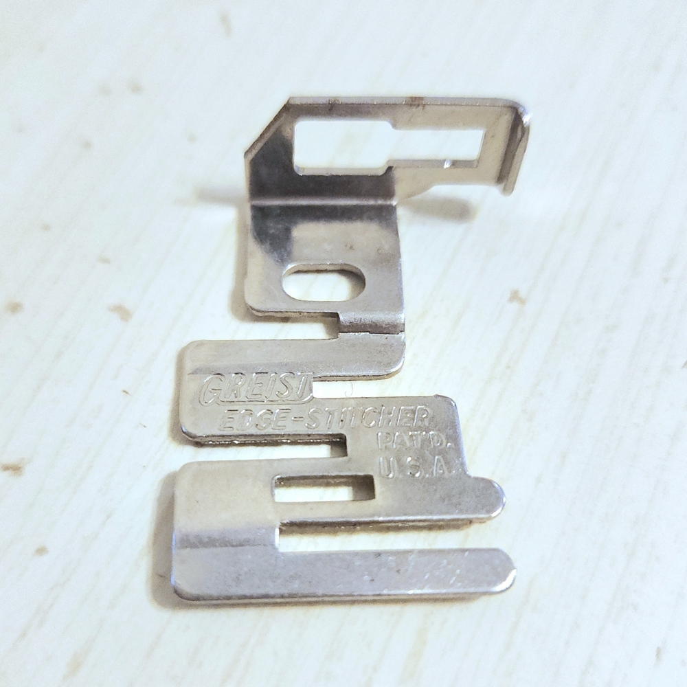 Vintage Greist Sewing Machine Presser Foot Edge-Stitcher Attachment